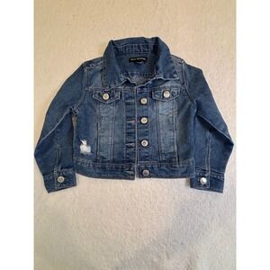 Blue Revival Girls Distressed Denim Jacket Medium Wash Size S 7 Trucker Coat